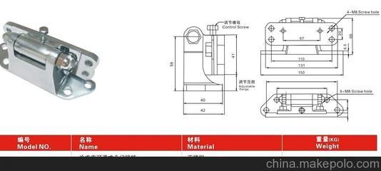 供应YL-720可调式门合页、不锈钢铰链(锌合金) 玉龙制冷(图)图片,供应YL-720可调式门合页、不锈钢铰链(锌合金) 玉龙制冷(图)图片大全,玉环县玉龙制冷机械厂-1-