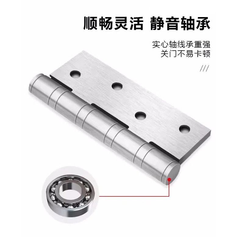 不锈钢平开合页 现代木门的静音守护者